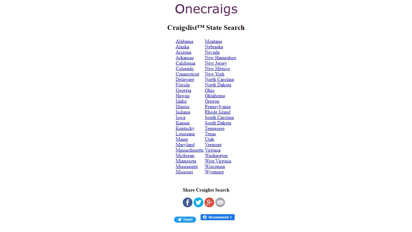 Craigslist Statewide Search - Onecraigs